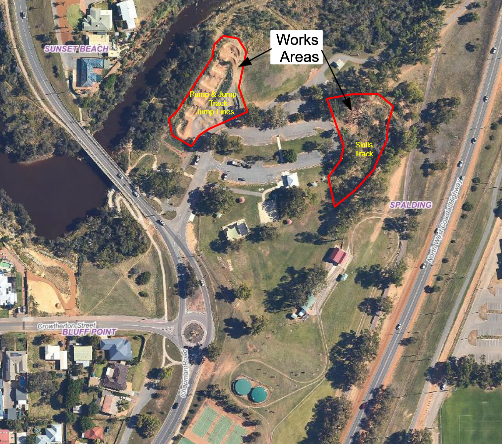 Aerial map of site works