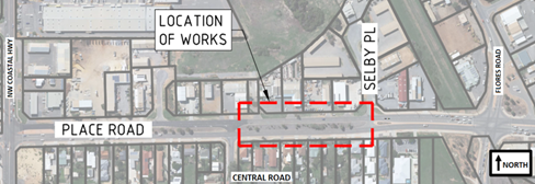 Place Road site map of works