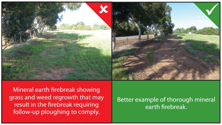 Mineral earth firebreak