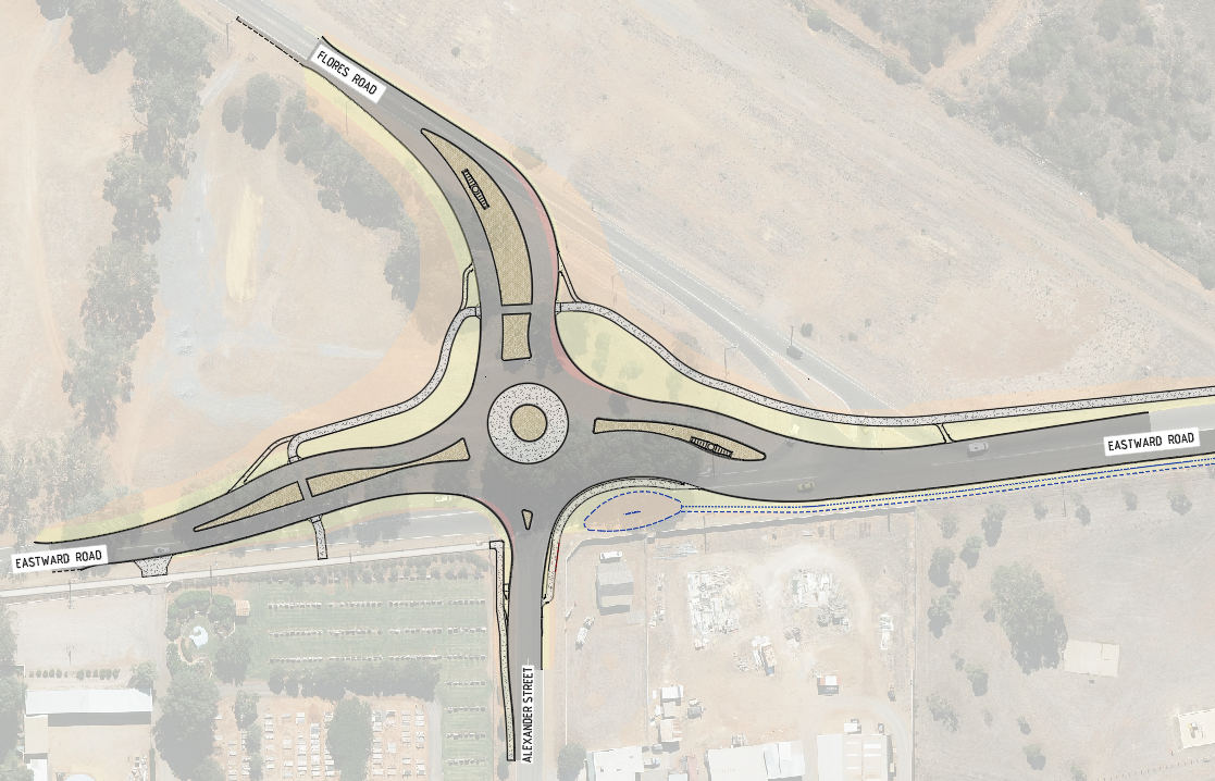 Aerial image of Flores/Eastward Roads Roundabout