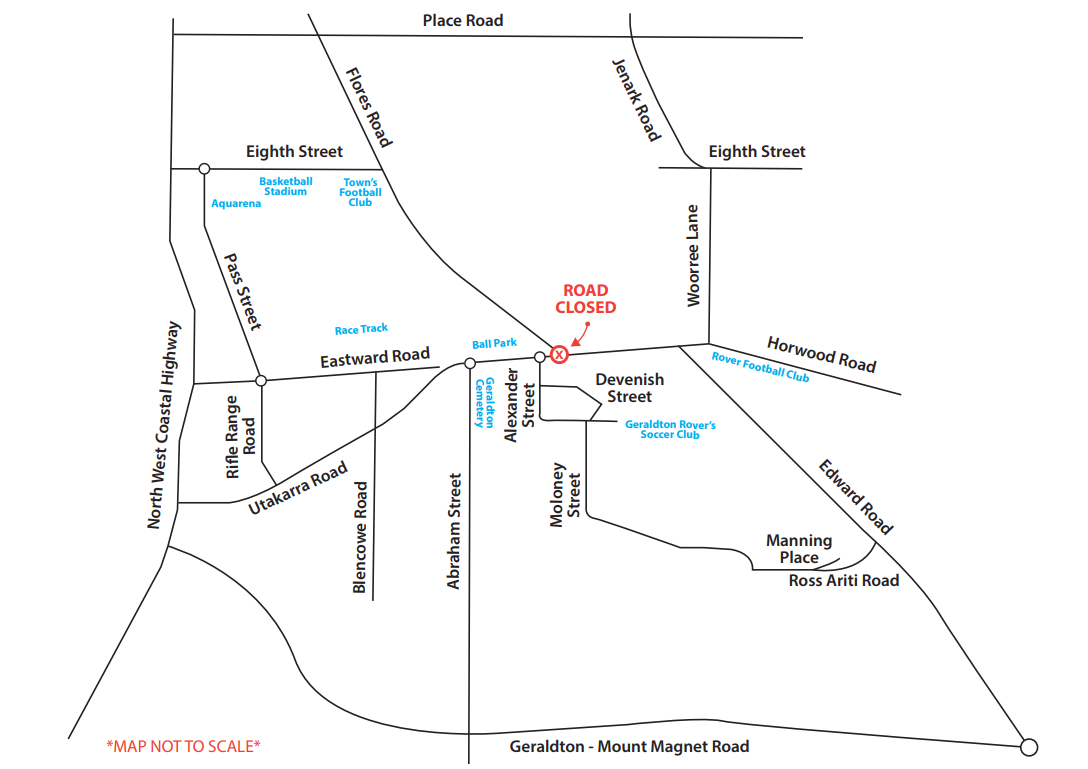 Mud map of detours