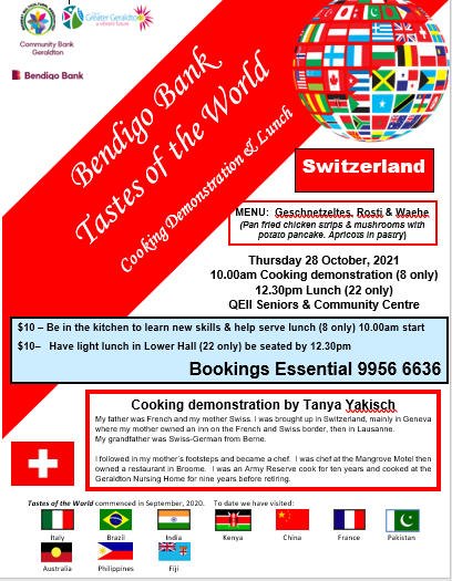 Bendigo Bank tatste of the world flyer