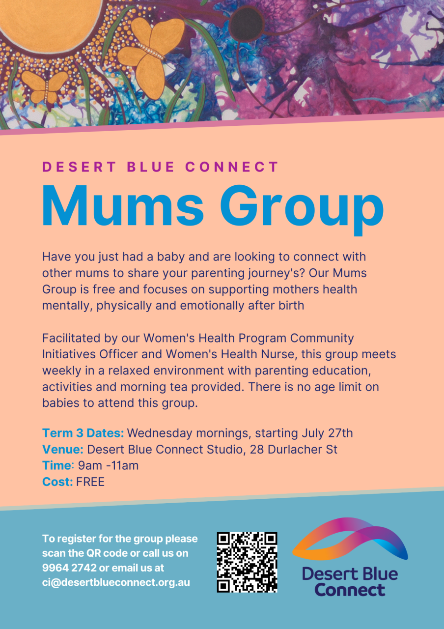 Desert Blue Connect Mums Group flyer