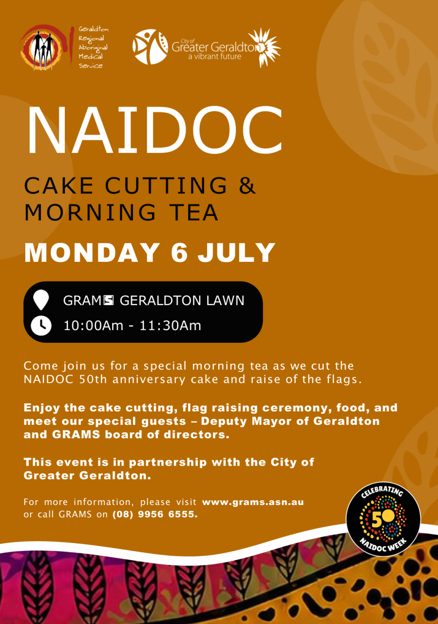 NAIDOC cake cutting poster