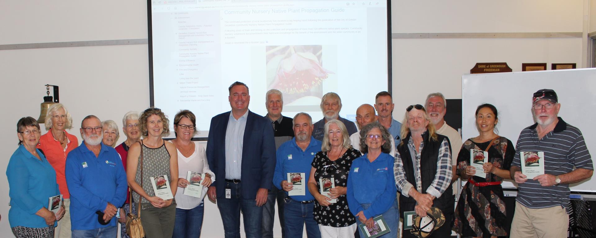Community Nursery Volunteers and Mayor Shane Van Styn launch e-booklet