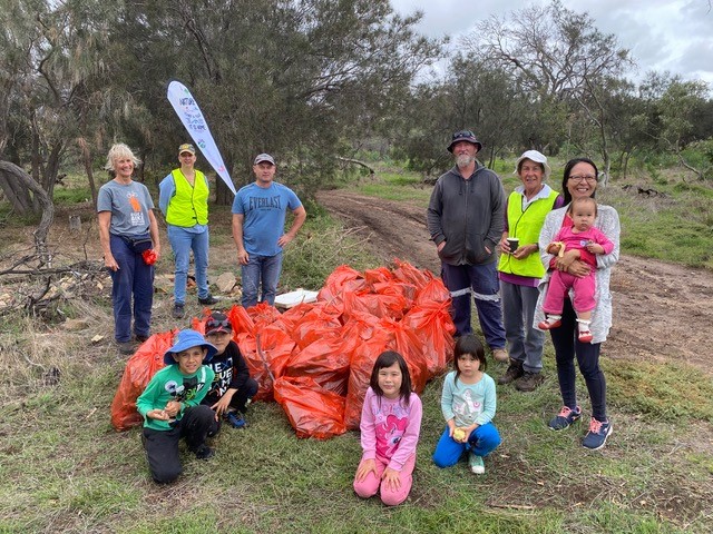 Volunteers with the rubbish collected in Rum Jungle.