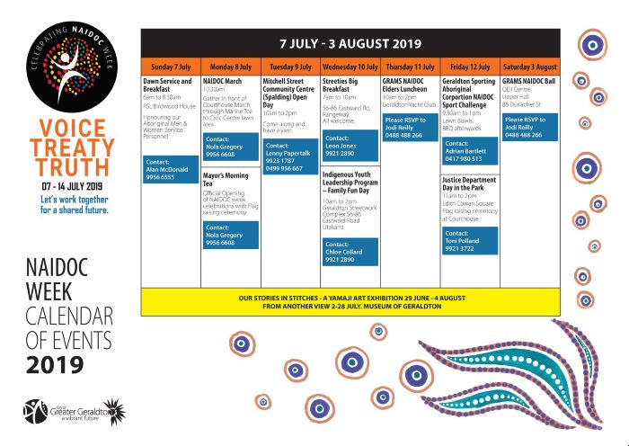 NAIDOC Week Geraldton Timetable