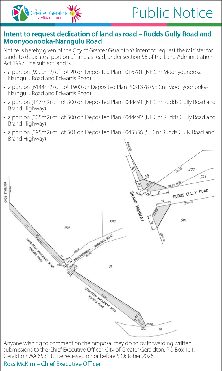 Rudds Gully Road and Moonyoonooka-Narngulu Road