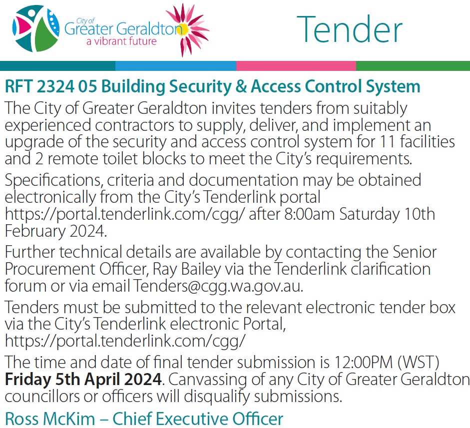 Public Notice RFT 2324 05 Building Security & Access Control System