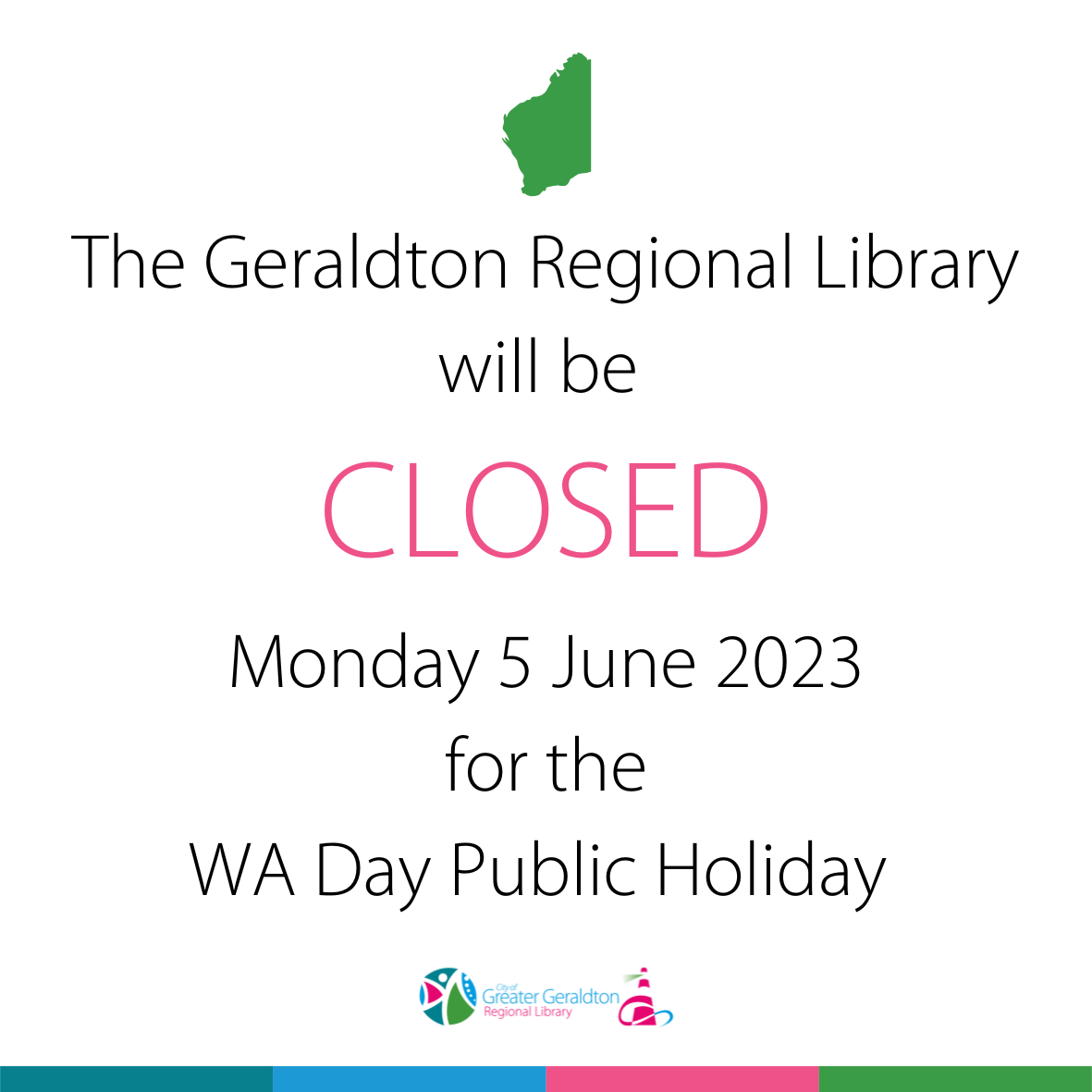 LIBRARY CLOSED - WA Day Public Holiday