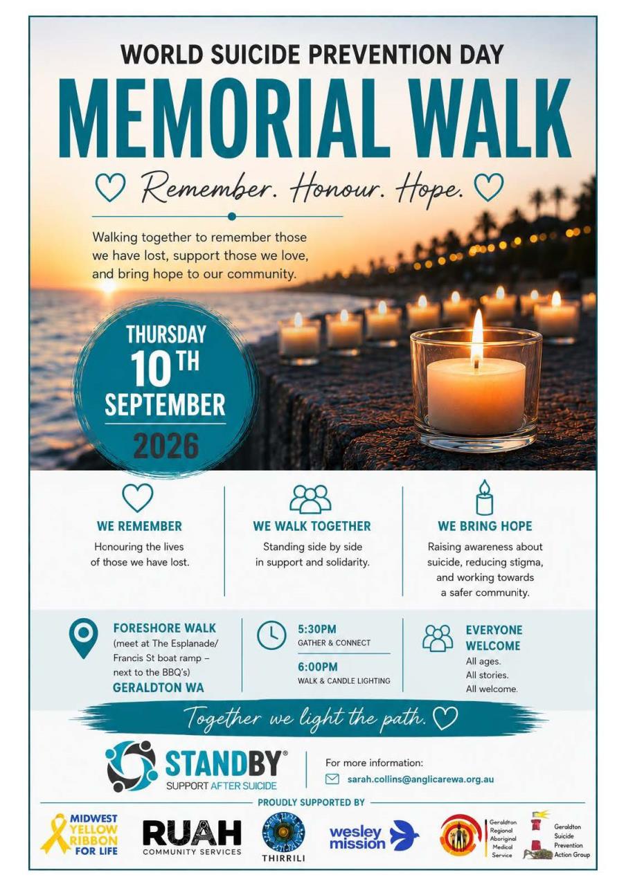 Memorial Walk 2026 - World Suicide Prevention Day