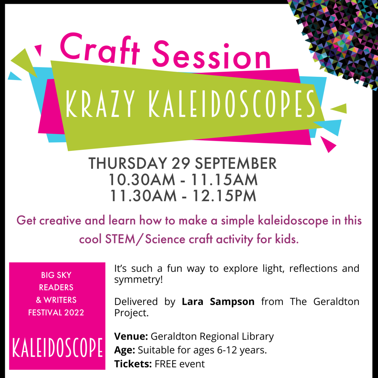 Krazy Kaleidoscopes - School Holiday Activity