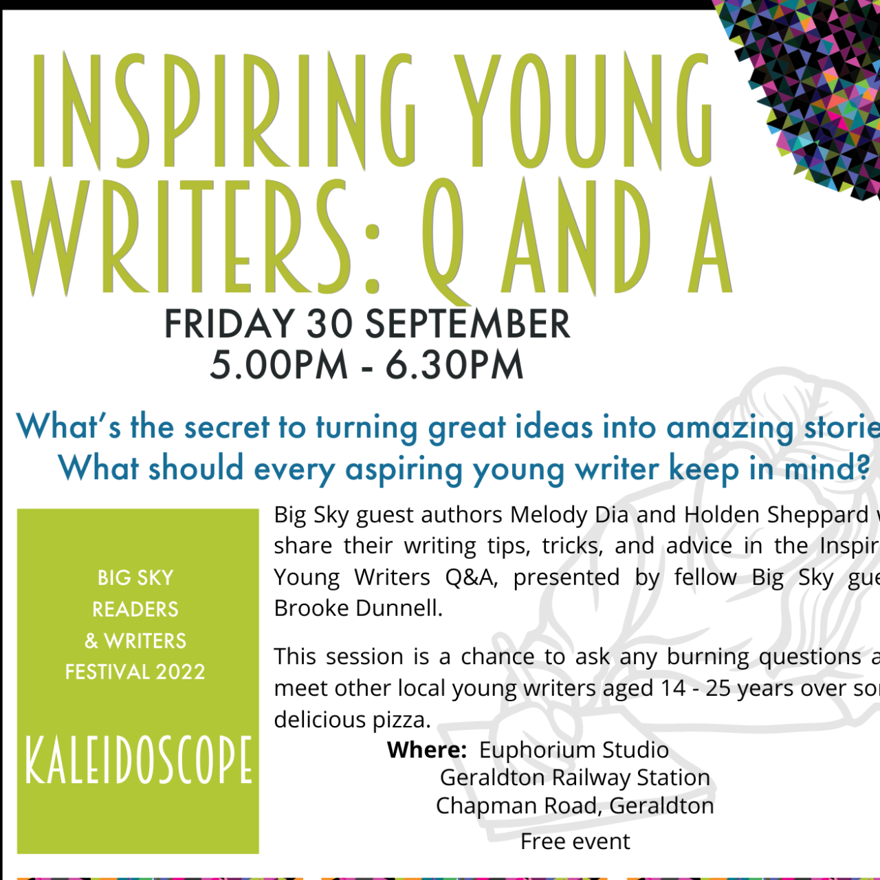 Inspiring Young Writers Q & A - School Holiday Activity